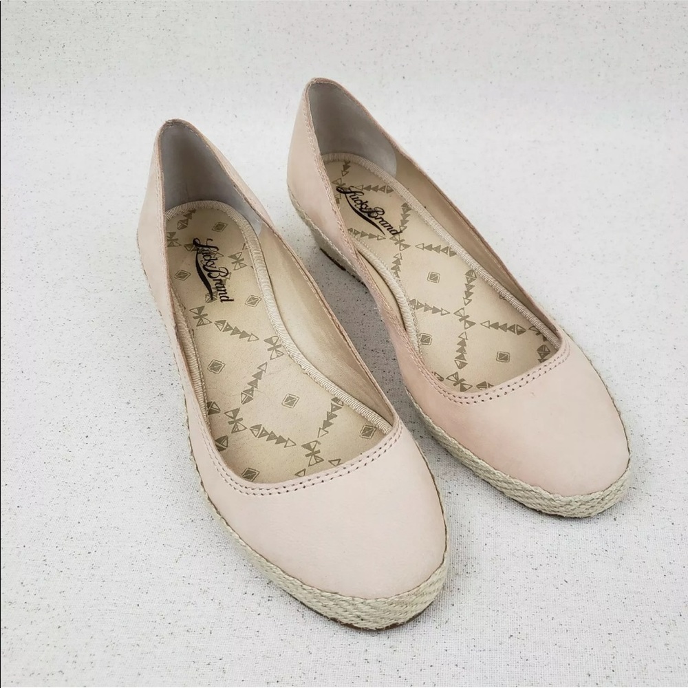 Lucky Brand Tilly Leather Wedge Espadrilles Shoes - Picture 4 of 8